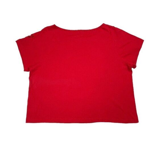 Madewell Embroidered Butterfly Eyelet Setlist Boxy Crop Tee Red - Picture 2 of 10